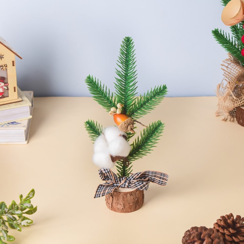 Acorn Cotton Christmas Table Decor 10 Inch