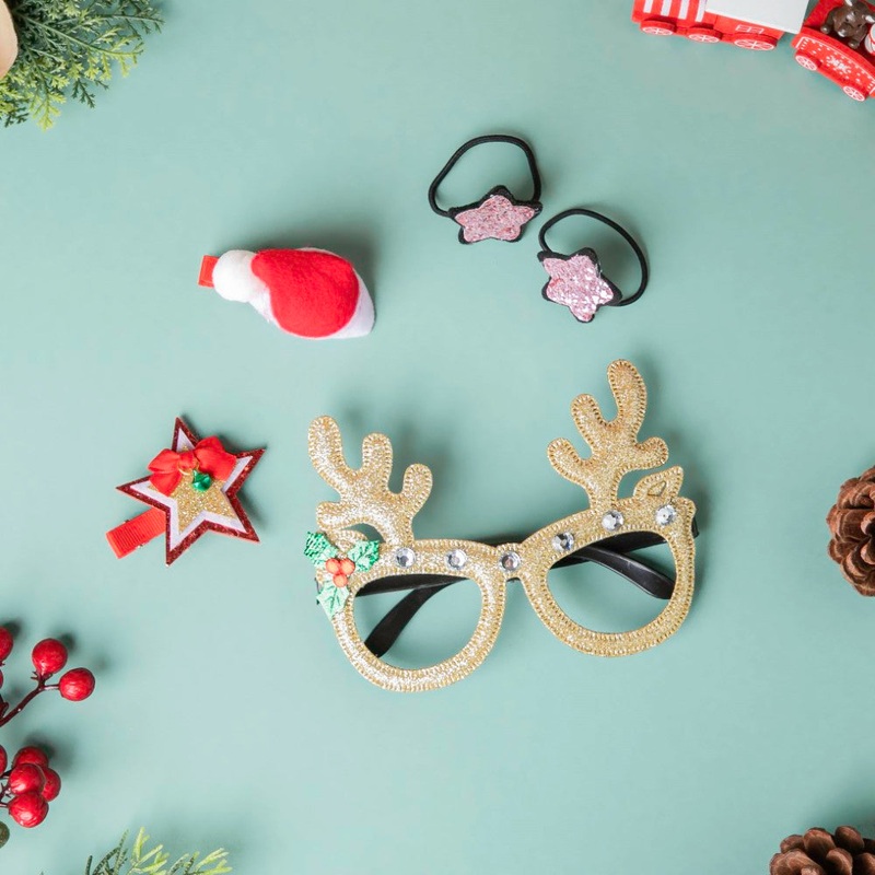 Christmas Party Glasses And Hair Accessories Set Of 5