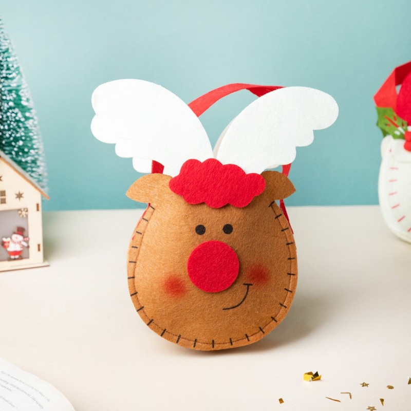 Christmas Reindeer Quirky Gift Bag Brown 8 Inch