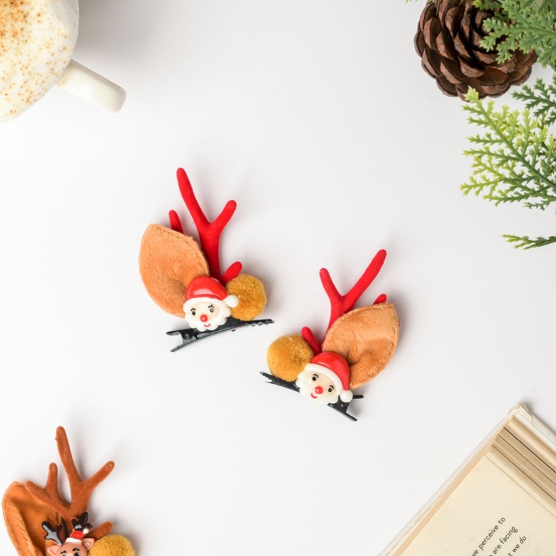 Christmas Santa Hairclip Set Of 2