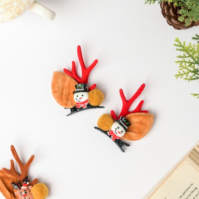 Christmas Snowman Hairclip Set Of 2