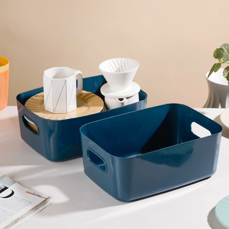 Essentials Storage Basket Blue Set Of 2 11 Inch