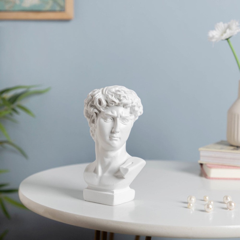 Greek Sculpture Resin Decor Pen Stand White 6 Inch