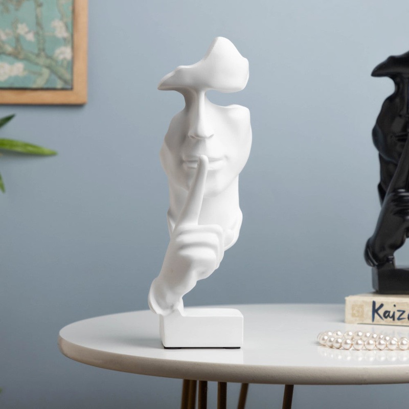 Modern Art Resin Decor Object White 10.5 Inch