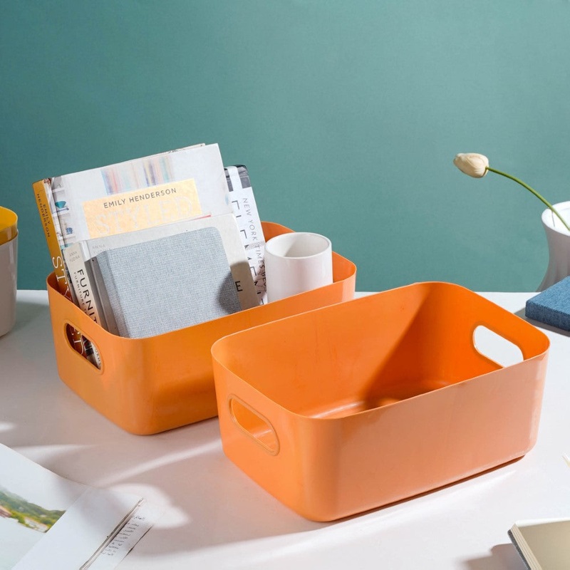 Multipurpose Storage Basket Orange Set Of 2 11 Inch