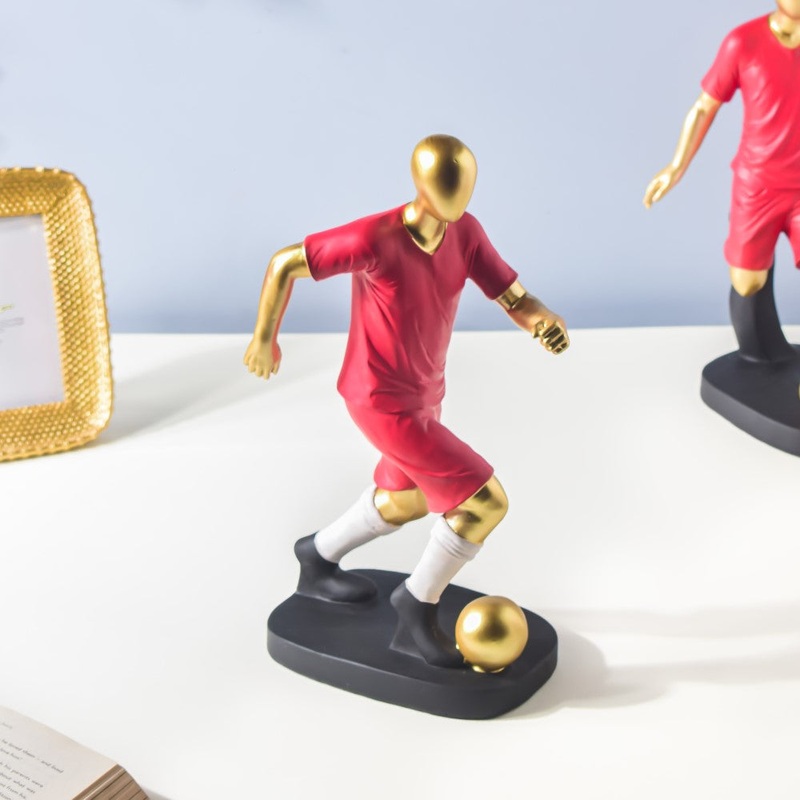 Red Jersey Footballer Decor Object 11.5 Inch