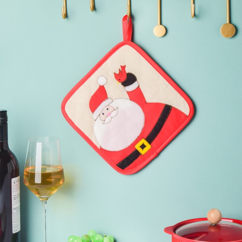 Santa Square Christmas Themed Trivet 8.5 Inch
