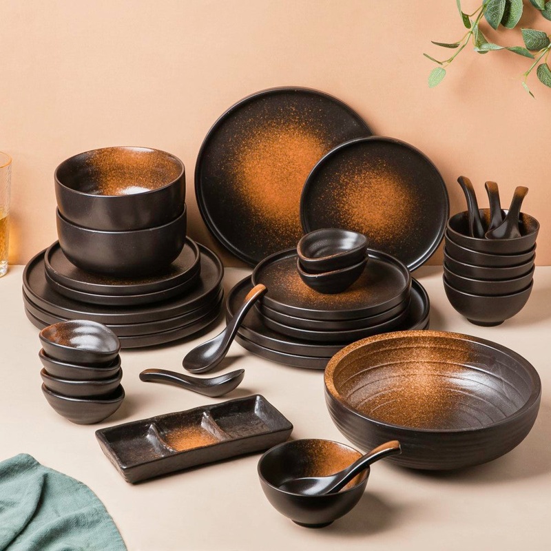 Savanna Stoneware 34 Piece Dinner Set For 6