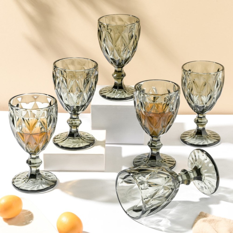 Textured Drinkware Ash Grey Glass Set Of 6 250 ml
