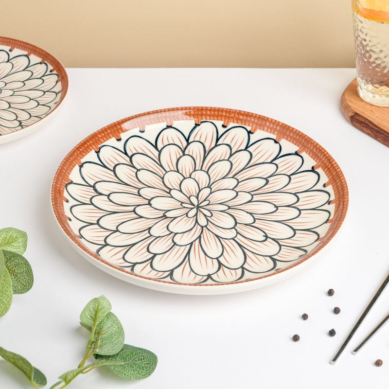 Abloom Ceramic Dinner Plate 10 Inch
