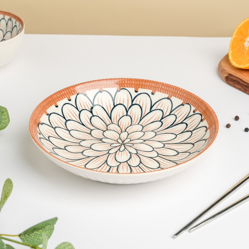 Abloom Ceramic Snack Dish 8 Inch