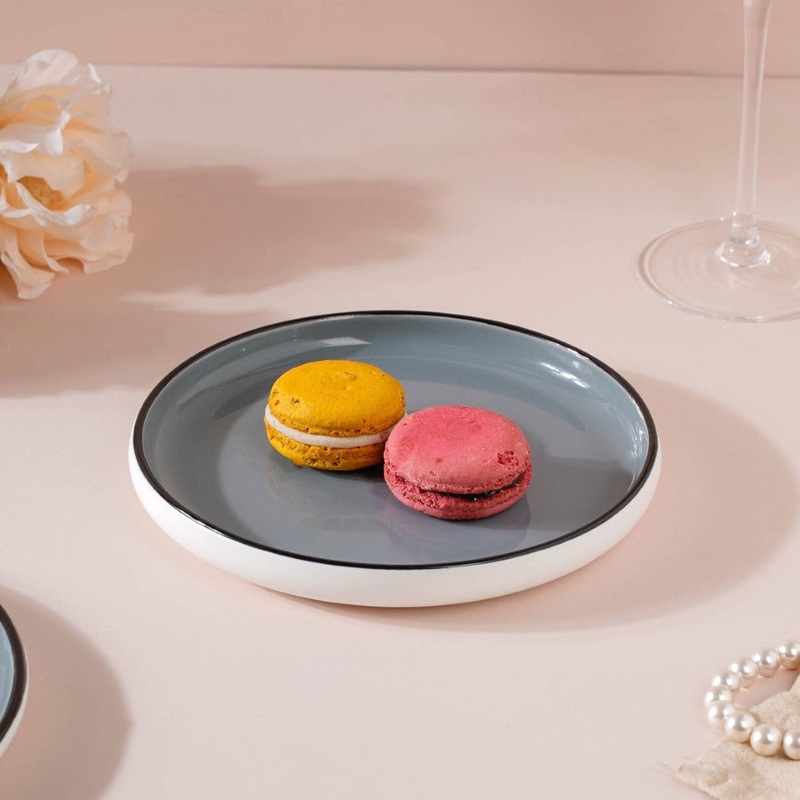 Cara Sleek Ceramic Side Plate Grey 7 Inch
