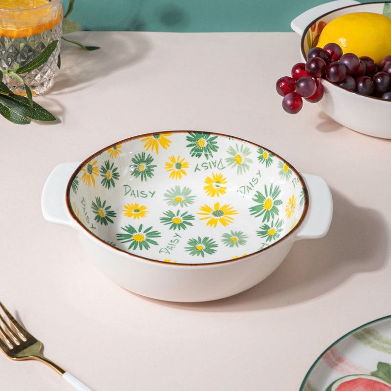 Daisy Baking Bowl With Handles 7.5 Inch 500 ml
