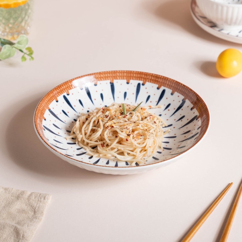 Dewdrop Ceramic Snack Dish 8 Inch