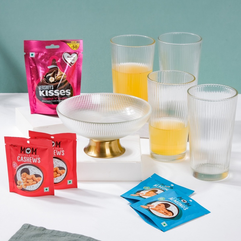 Drinkware Drama Bowl and Snack Gift Hamper Set Of 8