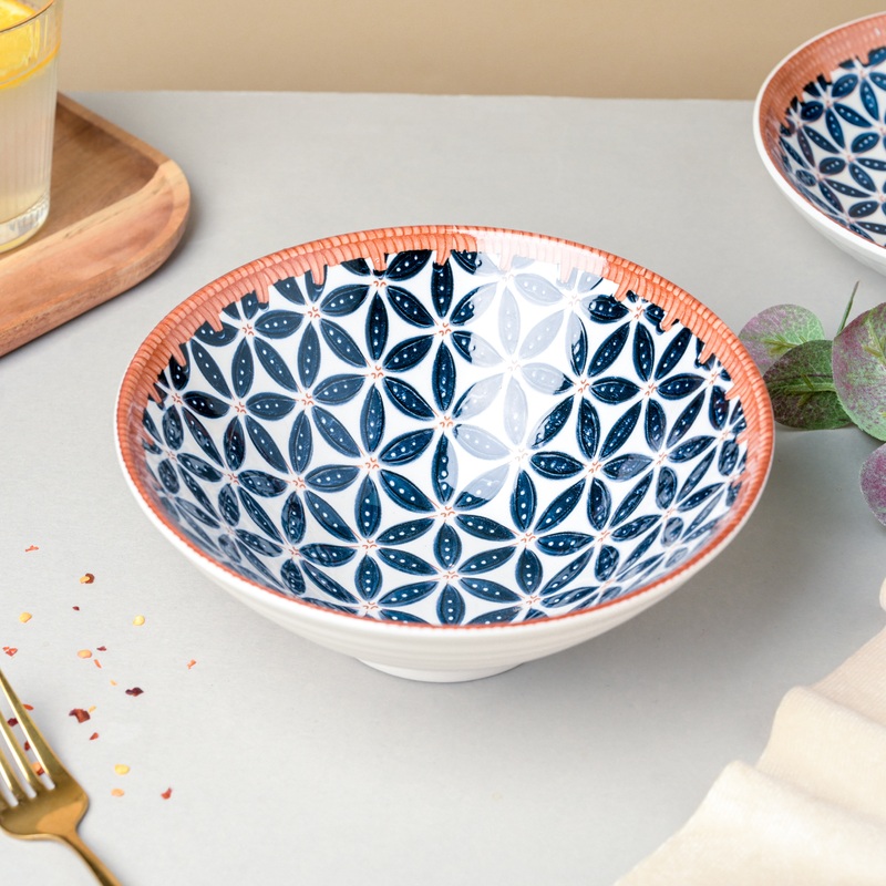 Floret Ceramic Ramen Bowl 8 Inch 750 ml