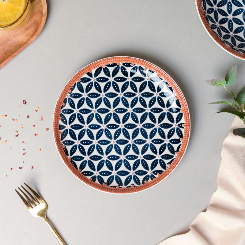 Floret Ceramic Snack Plate 7.5 Inch