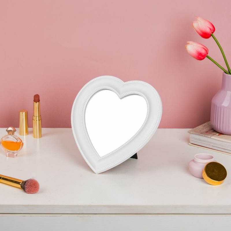 Hearty Face Mirror White Small