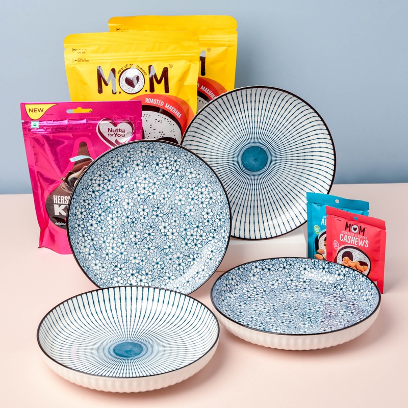 Meraki Plate And Snack Festive Hamper Set Of 9