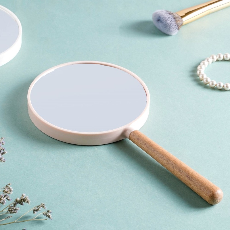 Modern Two Sided Handheld Mirror Baby Pink