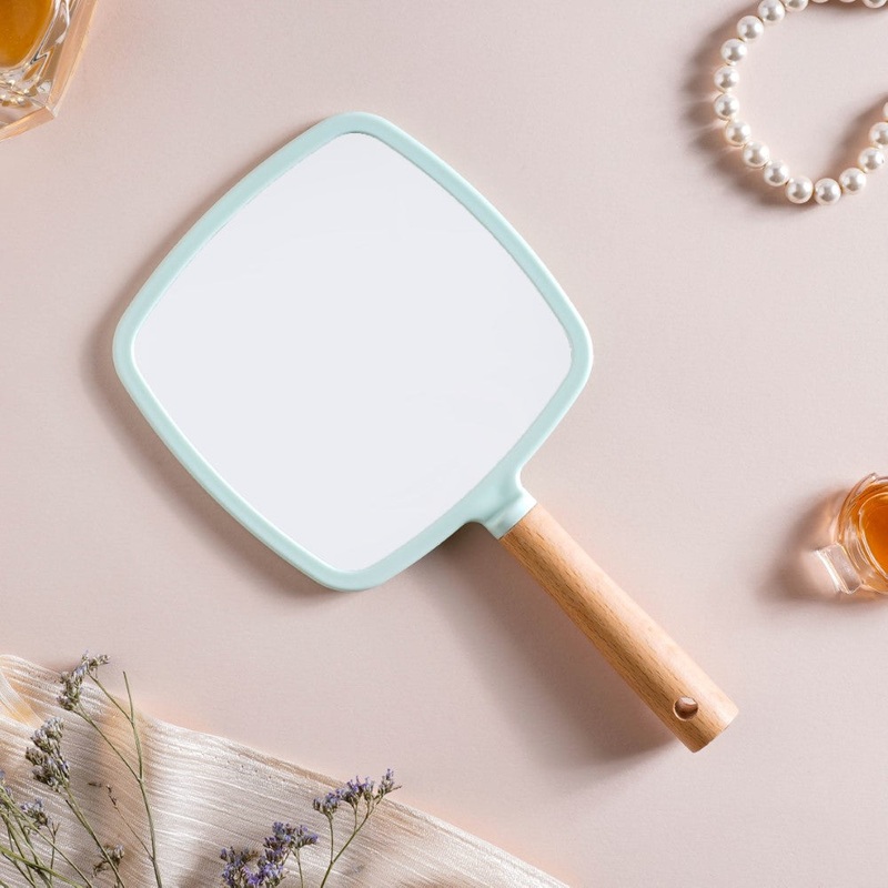 Sleek Square Handheld Mirror Green