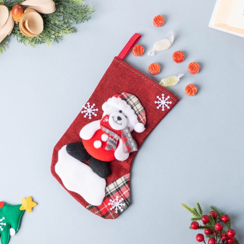 Teddy Bear Christmas Stocking 9 Inch