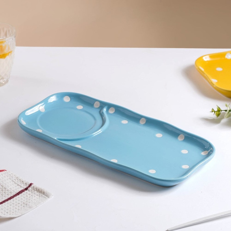 Dots Soup Plate Blue