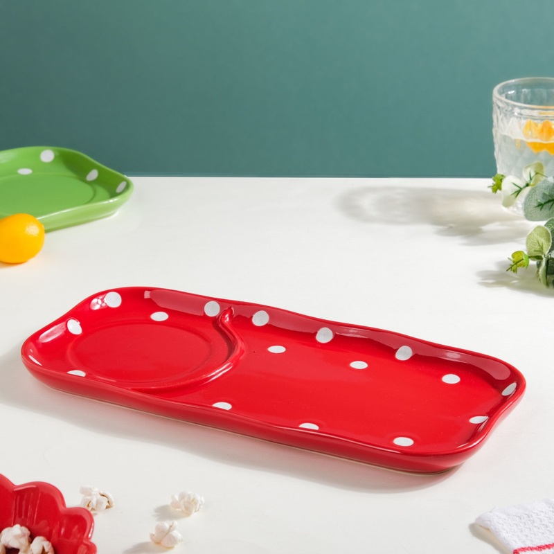 Dots Soup Plate Red