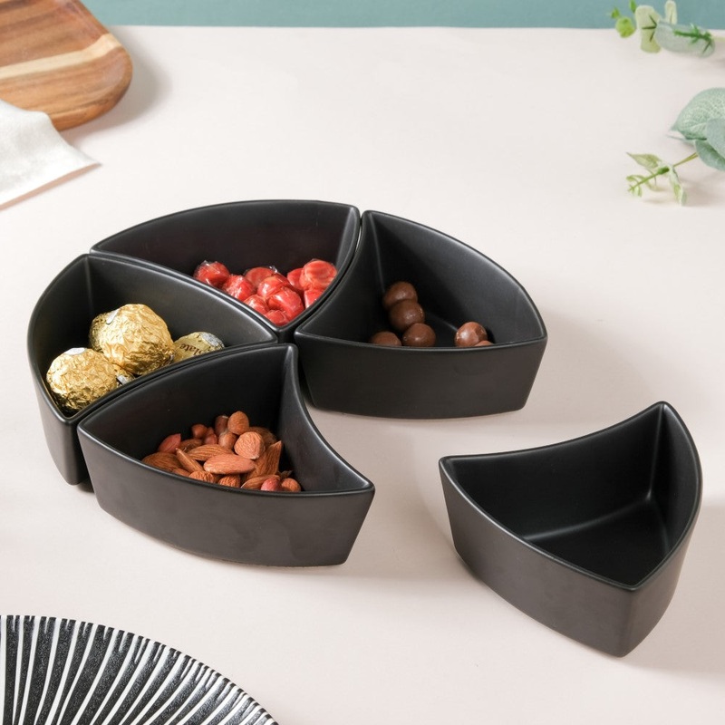 Dry Fruit Bowl Black Set Of 5 200 ml