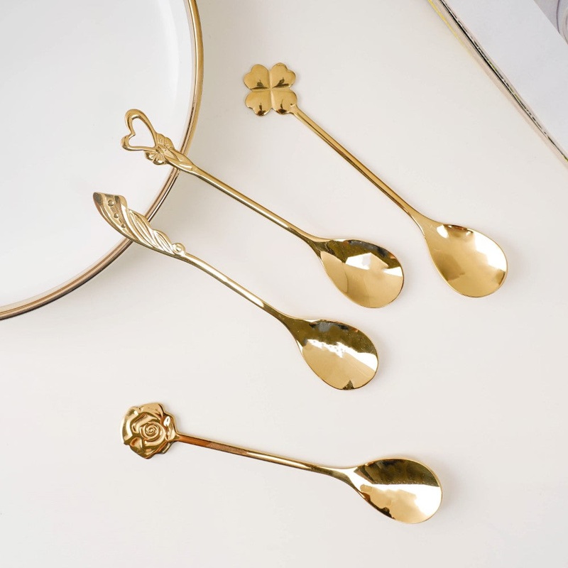 Luxe Stainless Steel Teaspoon Set Of 4 Golden