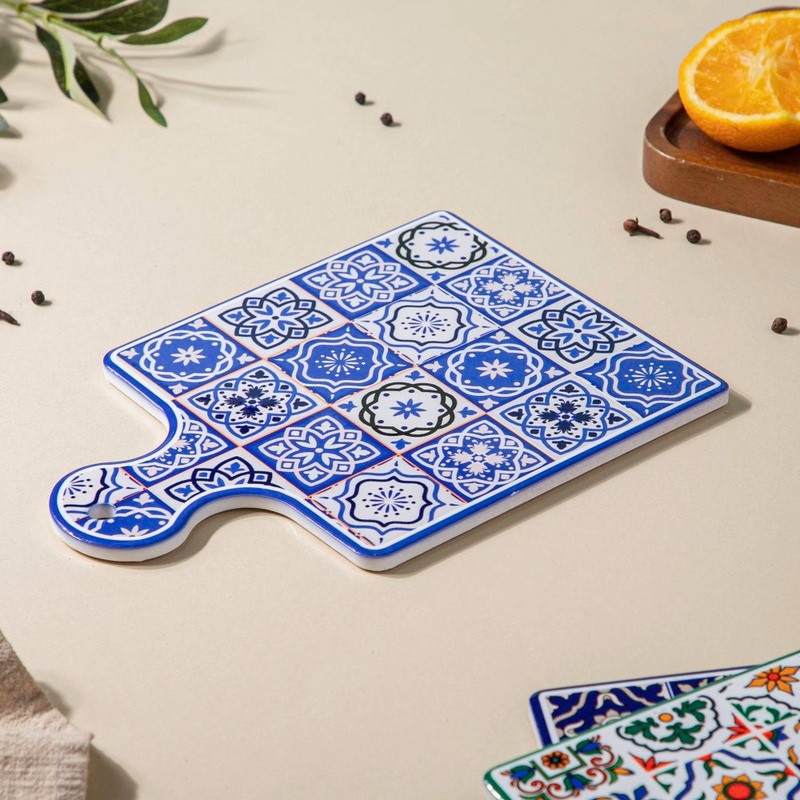 Mezze Ceramic Platter Blue 9 Inch