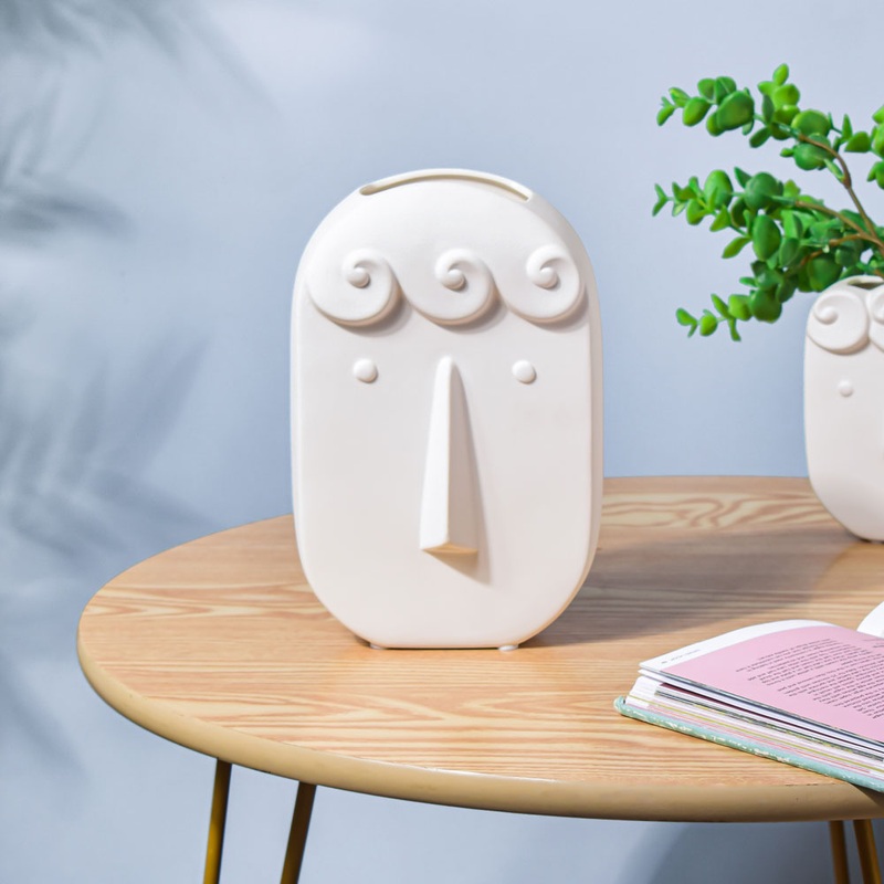 Nordic Ceramic Face Vase Large
