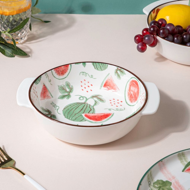 Watermelon Baking Bowl With Handles 7.5 Inch 500 ml