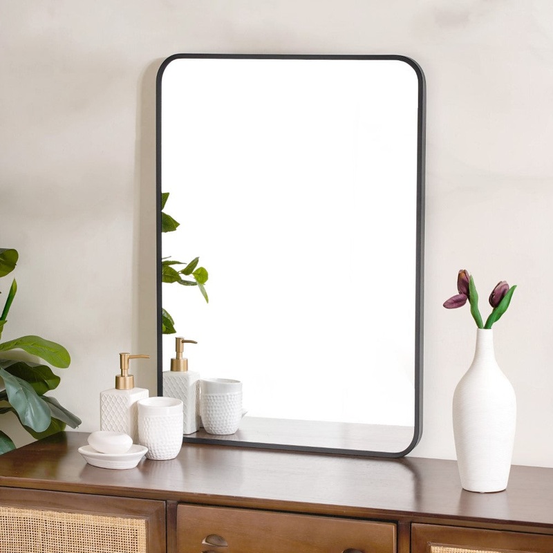 Bathroom Mirror Black 27 x 20 Inches