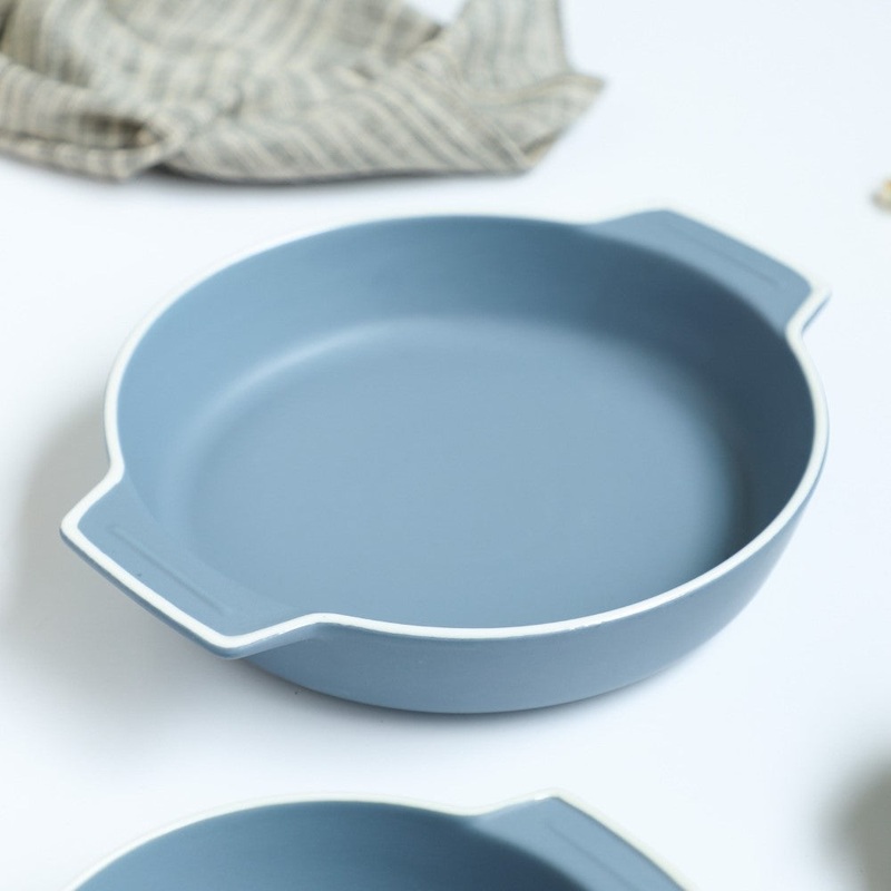 Ceramic Baking Pot Blue Large 700ml