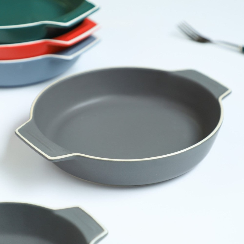 Ceramic Baking Pot Grey Large 700ml