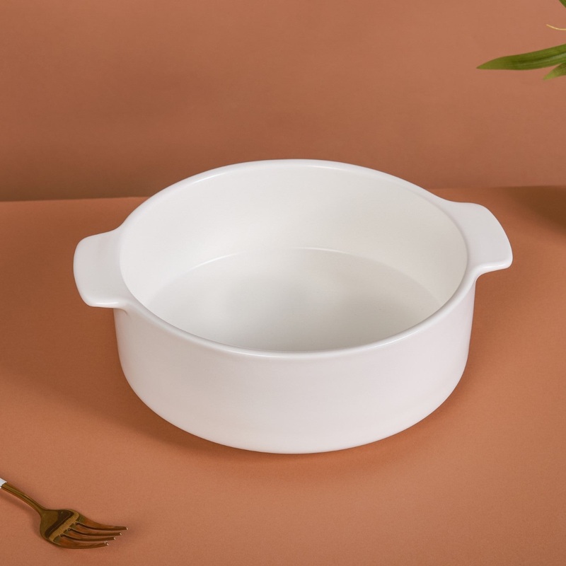 Ceramic Casserole Pots White 2 L