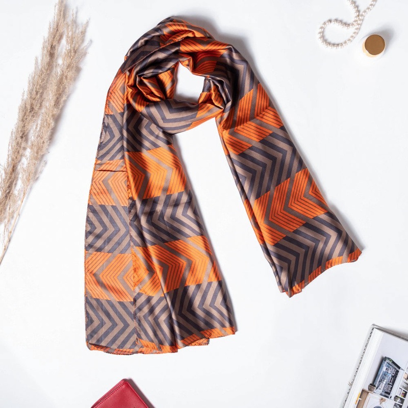 Chevron Silk Neck Scarf For Women