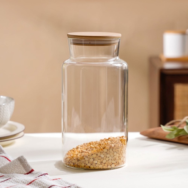Clear Glass Airtight Container With Lid Large 2.25 L