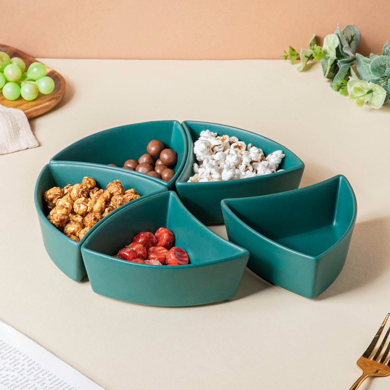 Dry Fruit Bowl Green Set Of 5 200 ml