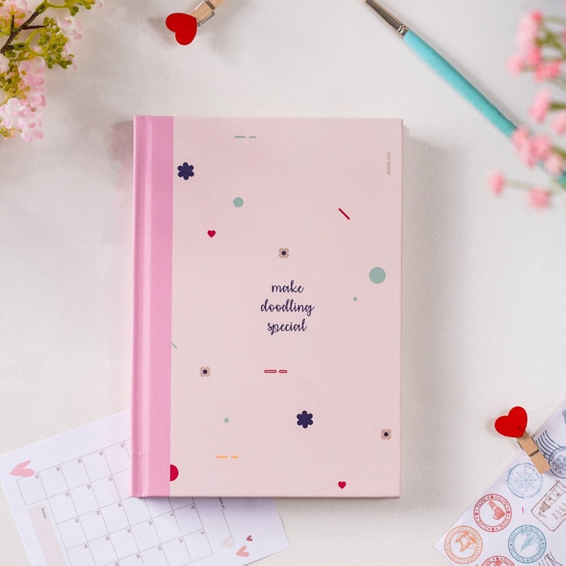 Focused And Fabulous Hardbound Doodle Diary Pink 8.2 X 5.9 Inch