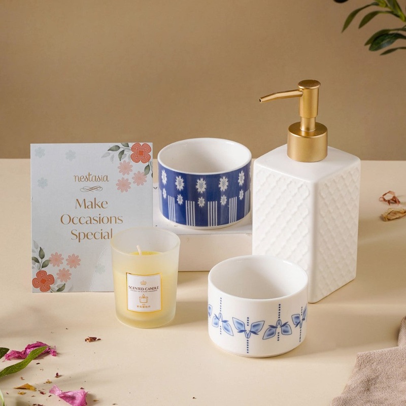 Green And Serene Wedding Gift Hamper Set Of 4