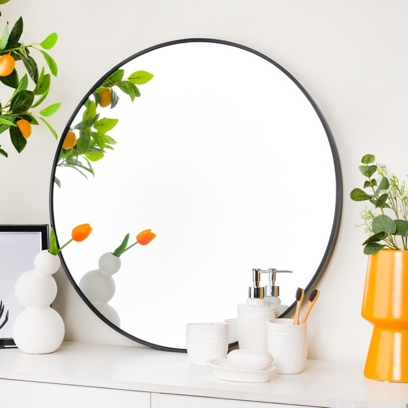 Hanging Mirror Black 27 Inch