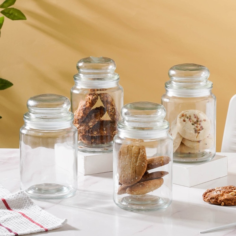 Modern Glass Jar Large Set Of 4 800ml