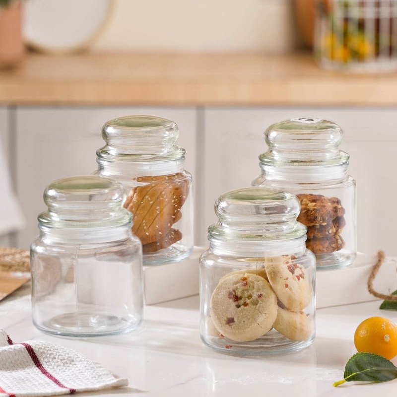 Modern Glass Jar Medium Set Of 4 550ml