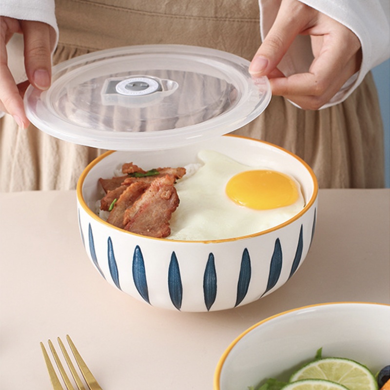 Nitori Teardrop Patterned Ceramic Serving Bowl 650ml