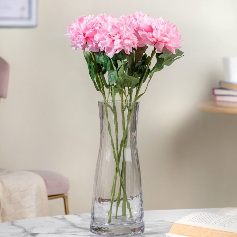 Peony Artificial Flower Pink Set Of 5