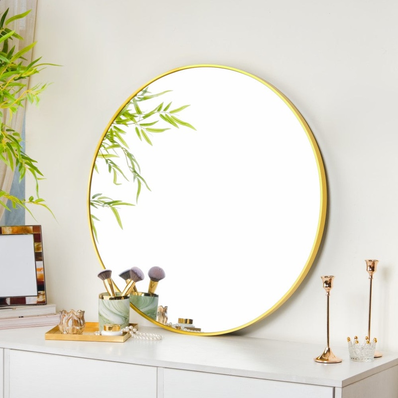Round Vanity Mirror Gold 27 Inch