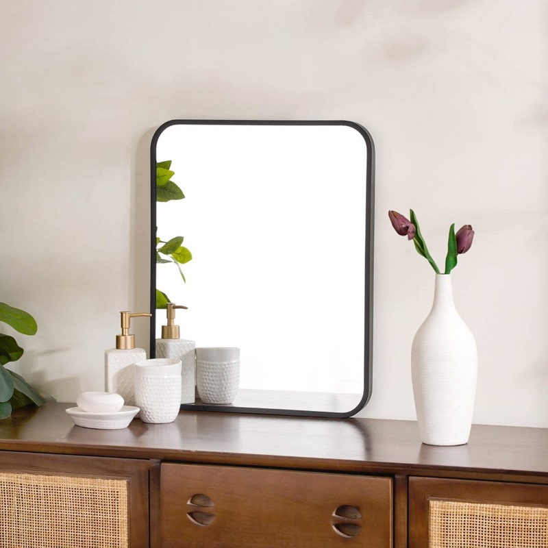 Vanity Makeup Mirror Black 20 x 16 Inches
