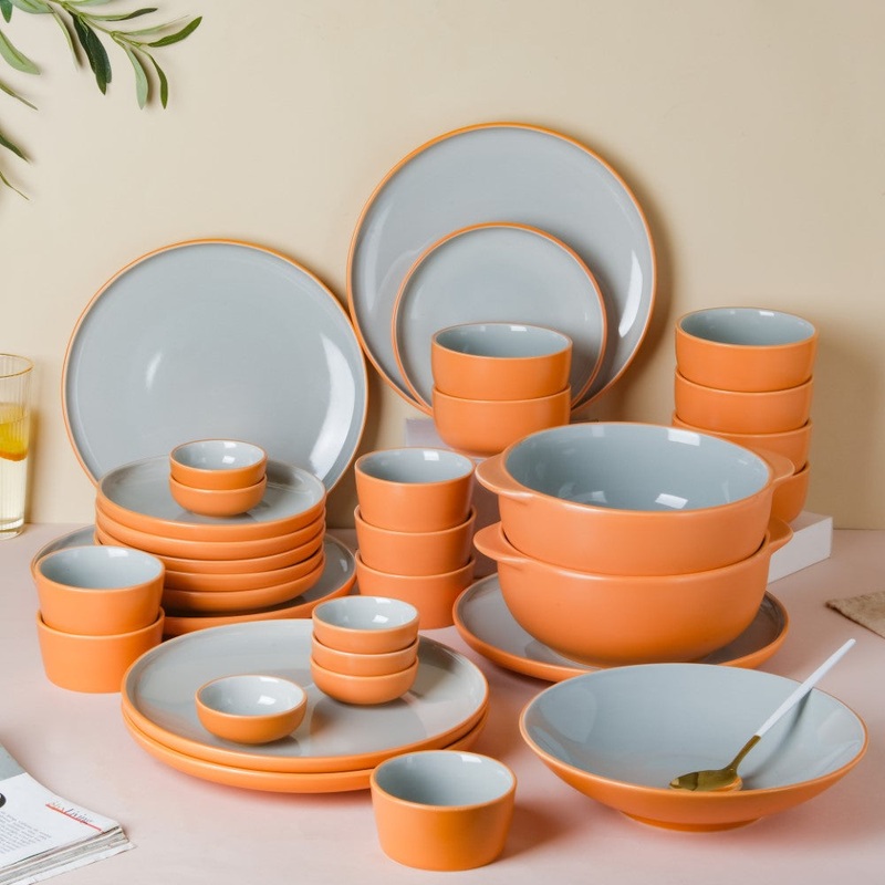 Zoella Grey 33 Piece Dinnerware For 6